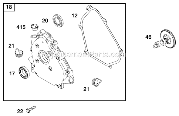 Page C Diagram and Parts List for 124332SERIES 8002 Briggs and Stratton Engine